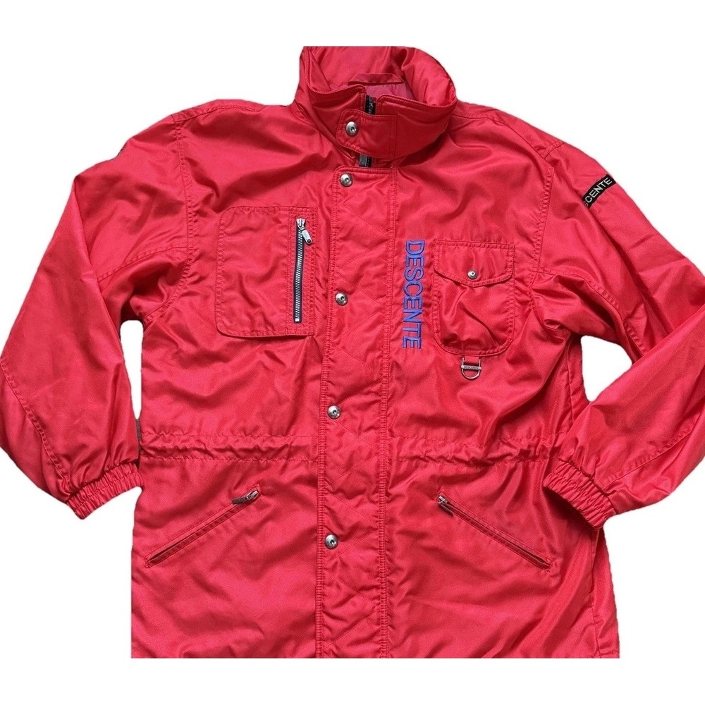 VTG 90s Descente Jacket Mens Large Red Nylon Poly Outdoor Ski Coat Snowboard